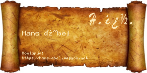 Hans Ábel névjegykártya