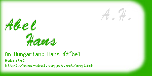 abel hans business card